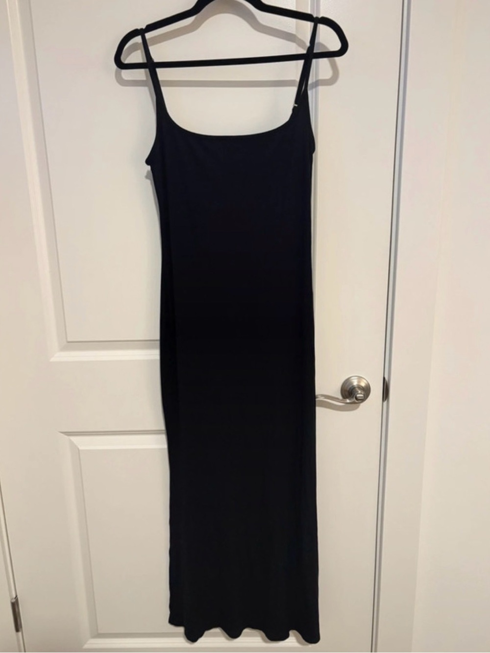 wild fable Black Maxi Slip Dress with Thin Straps